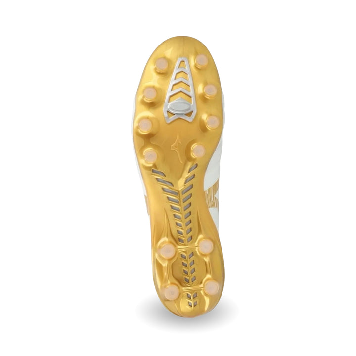 Mizuno Morelia Neo IV Beta Elite FG Boots - White / Gold / Cool Gray