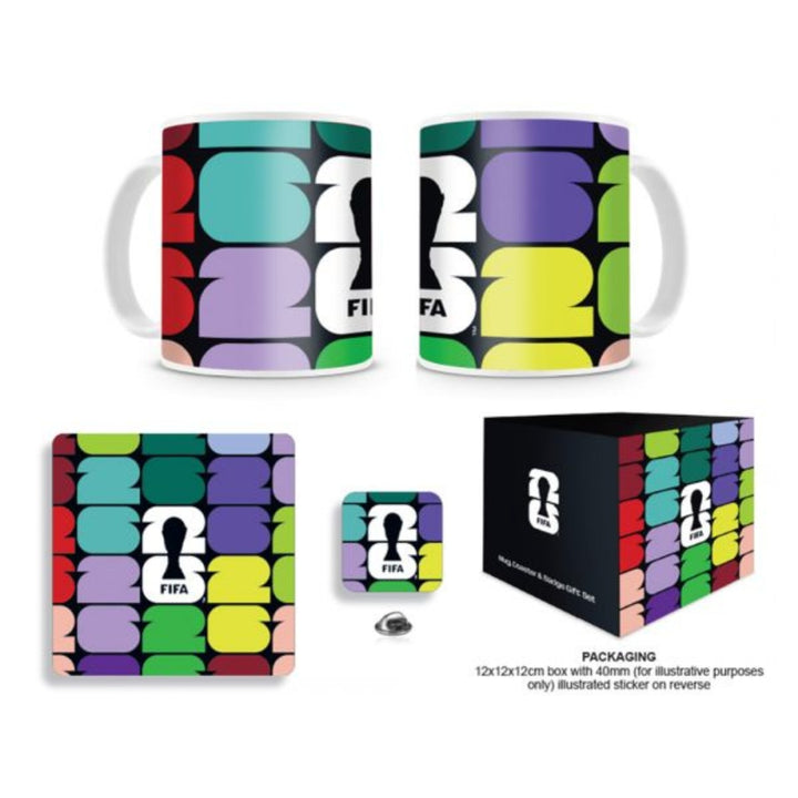 Fifa World Cup Mug, Coaster, Badge Set