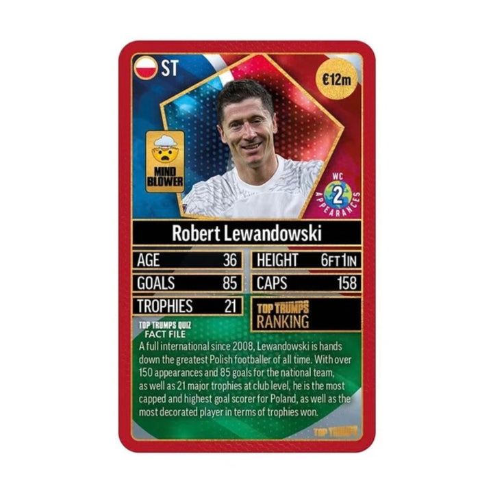 Top Trumps World Football Stars Top 200 Card Game - Chrome Red