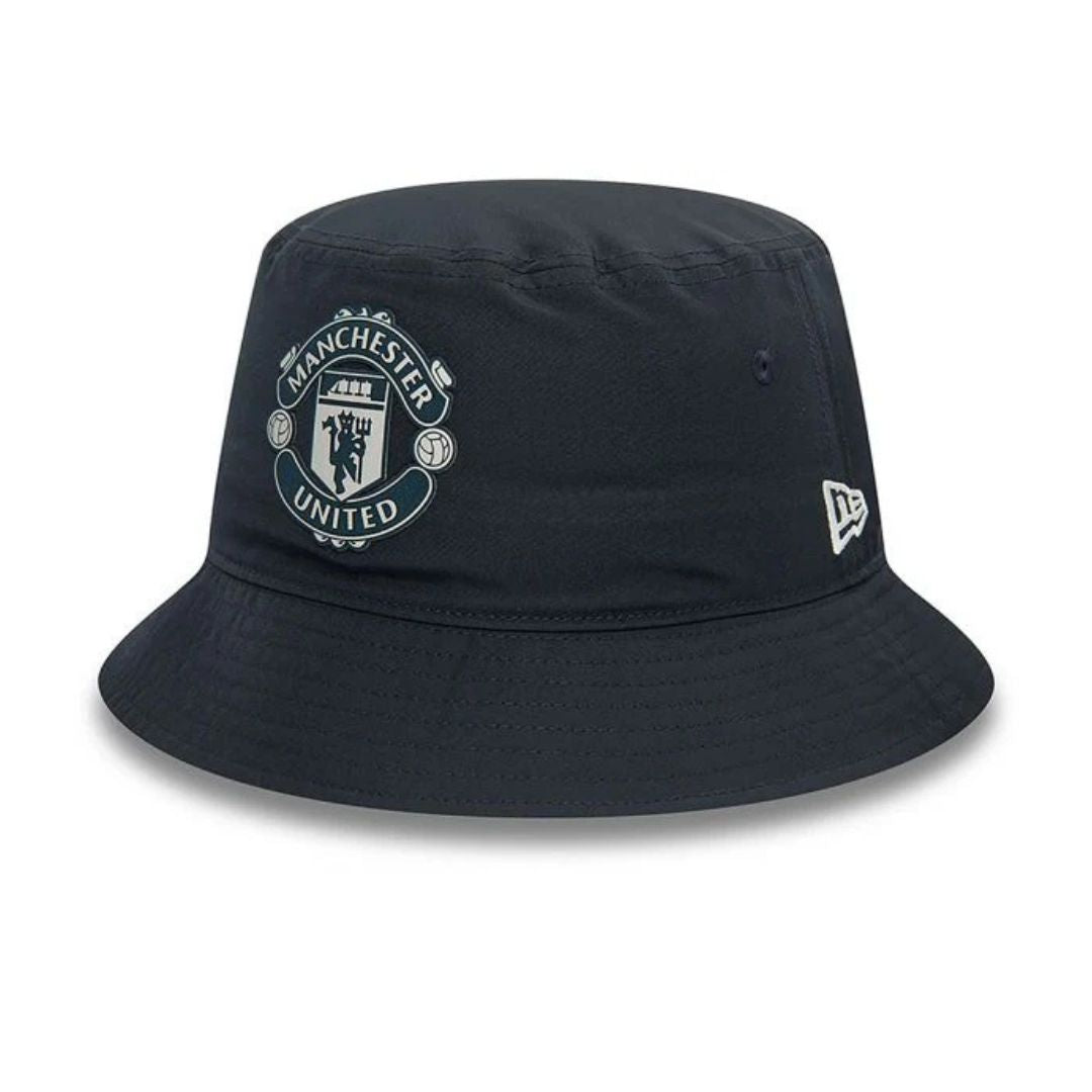 New Era Man UTD FC Rubber Woven Navy Bucket Hat
