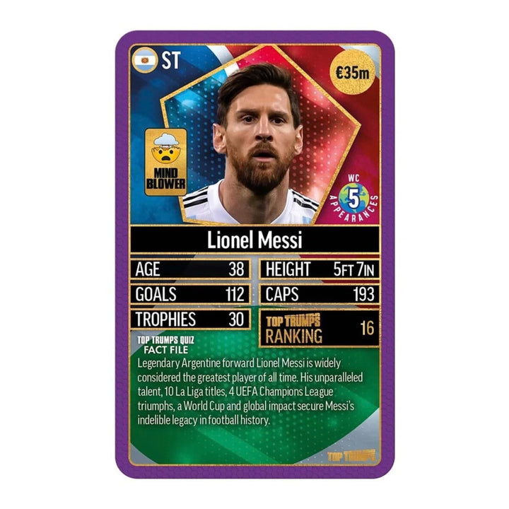 Top Trumps World Football Stars Top 200 Card Game - Chrome Purple