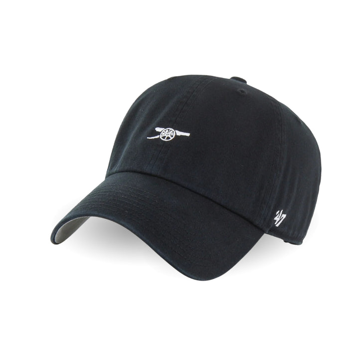 Black cap with a logo on a white background