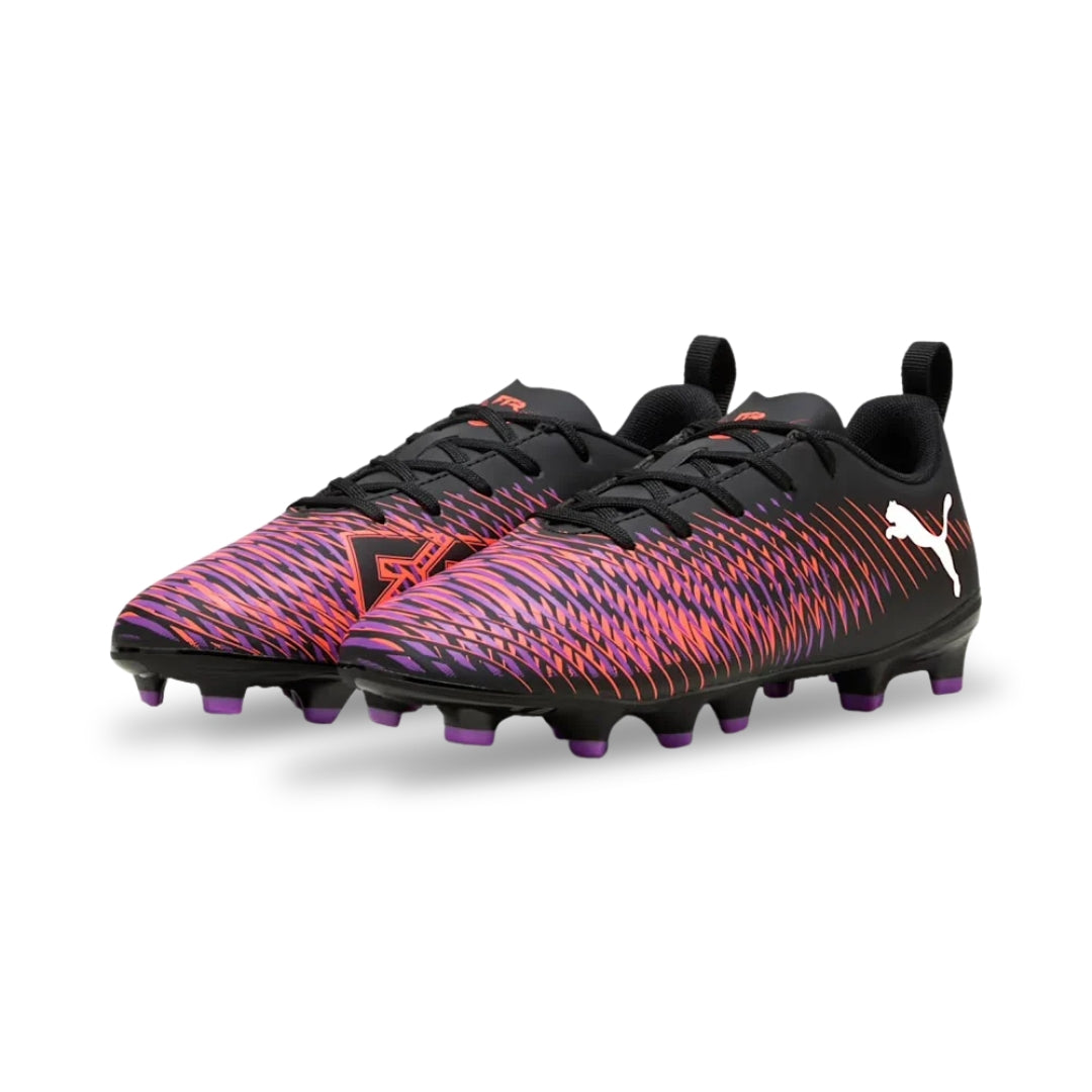 Puma Future 8 Play Junior FG/AG Boots - Black / White / Glowing Red