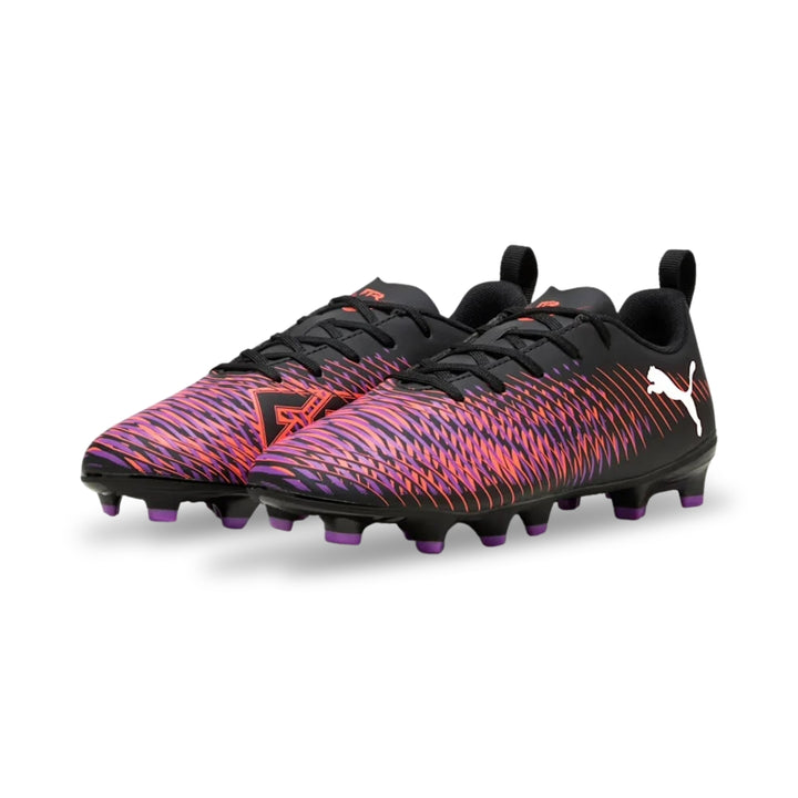Puma Future 8 Play Junior FG/AG Boots - Black / White / Glowing Red