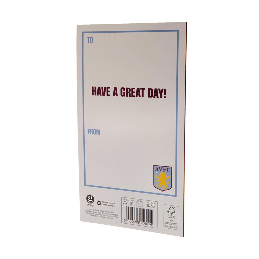 Aston Villa FC Crest Birthday Card