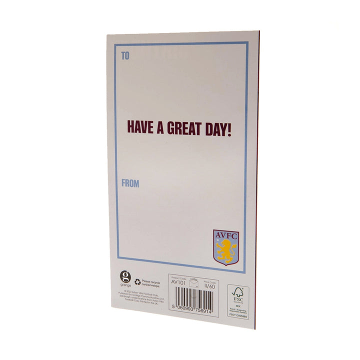 Aston Villa FC Crest Birthday Card
