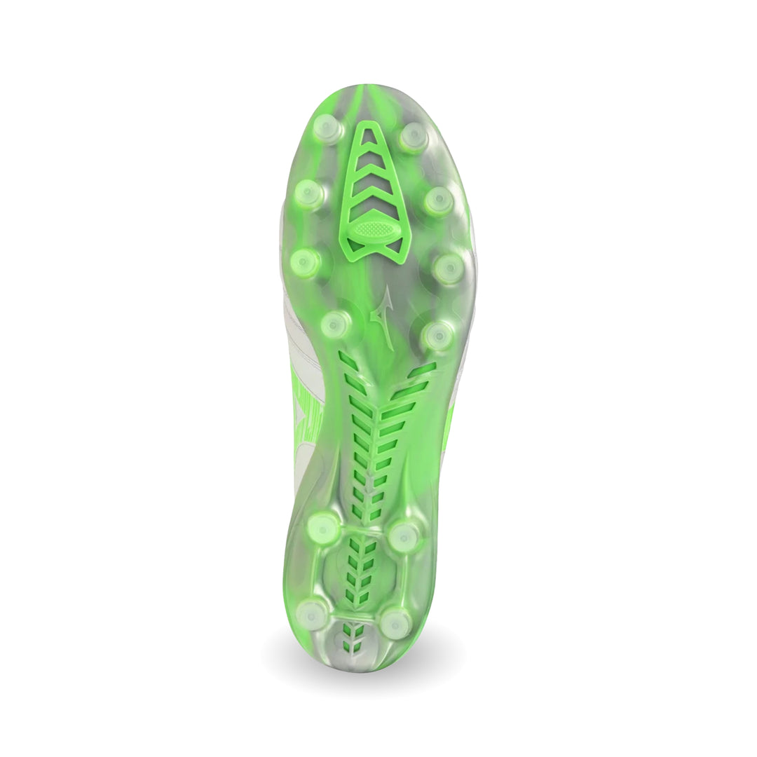 Mizuno Morelia Neo IV Beta Elite FG Boots - White / Green Gecko