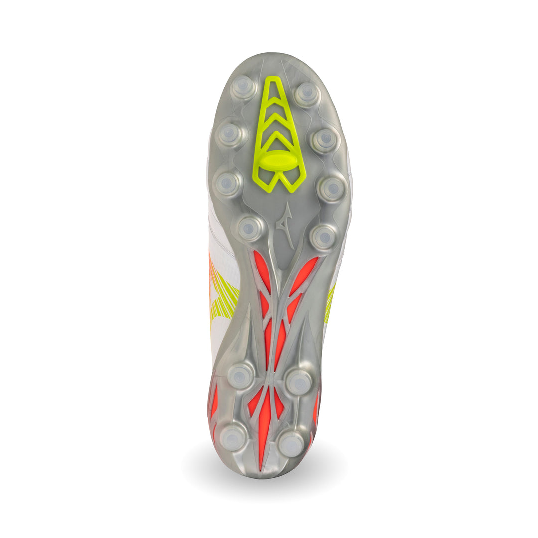 Mizuno Morelia Neo V Beta Pro FG Boots - White / Lava Orange / Evening Primrose