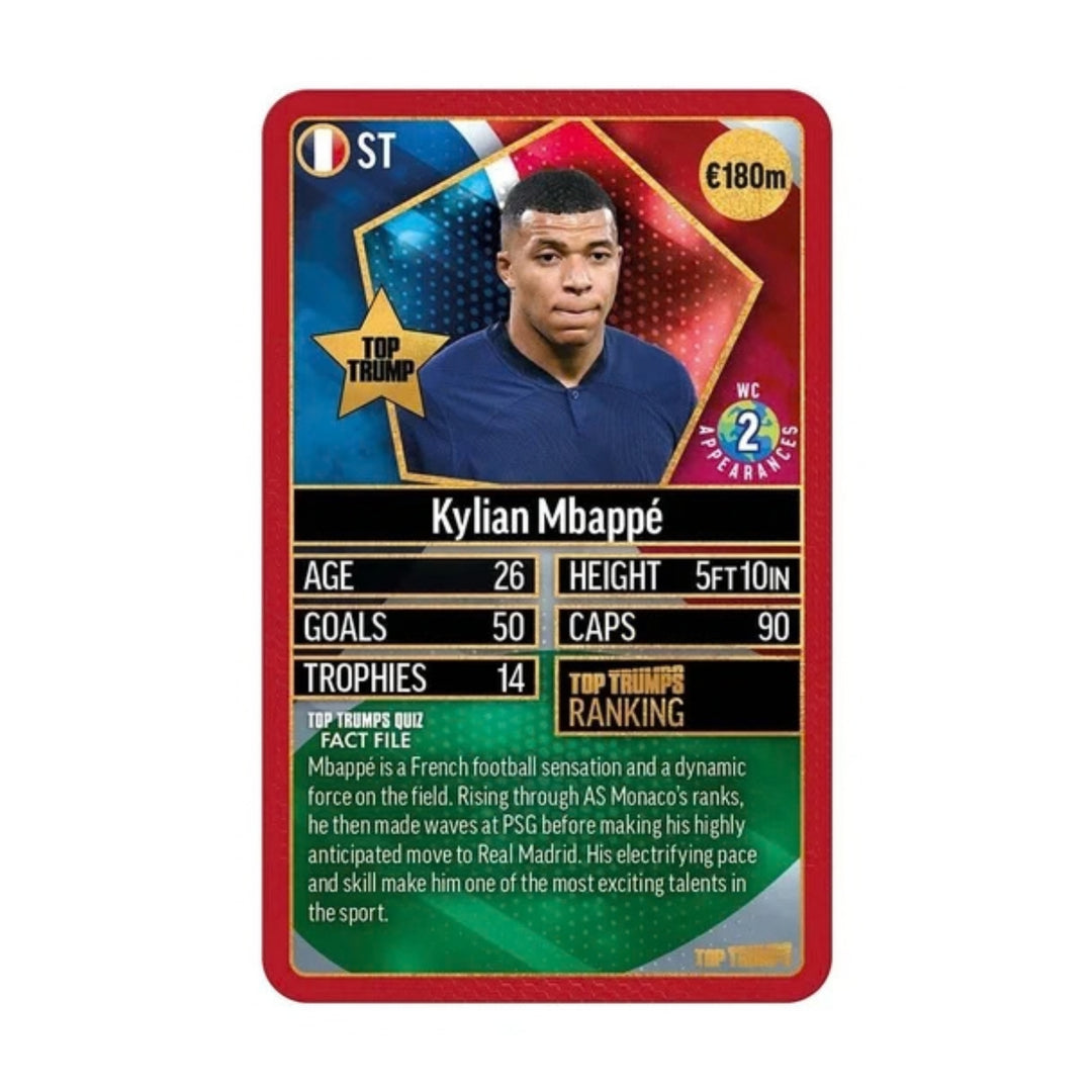 Top Trumps World Football Stars Top 200 Card Game - Chrome Red