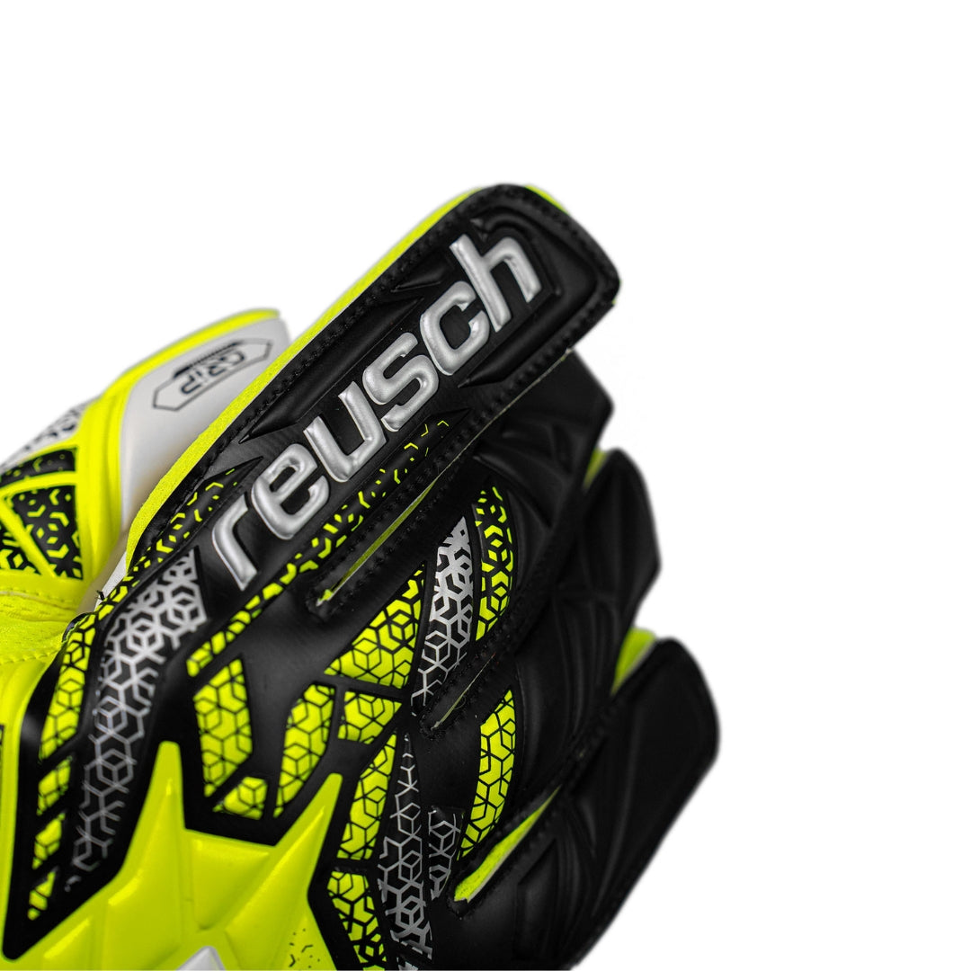 Reusch Goal Keeper Gloves - Attrakt Grip - Safety Yellow / Silver