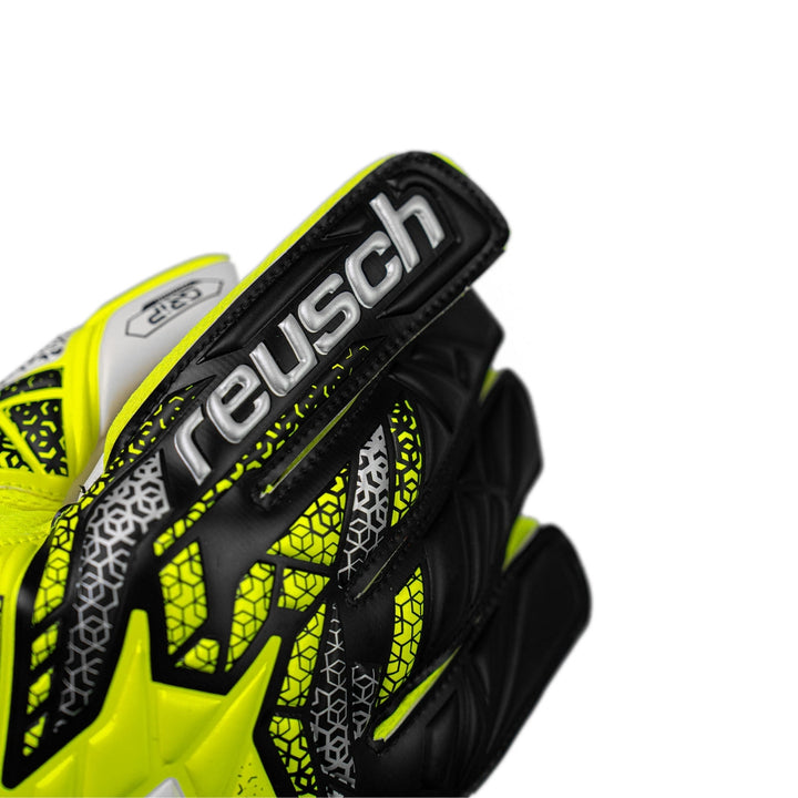 Reusch Goal Keeper Gloves - Attrakt Grip - Safety Yellow / Silver