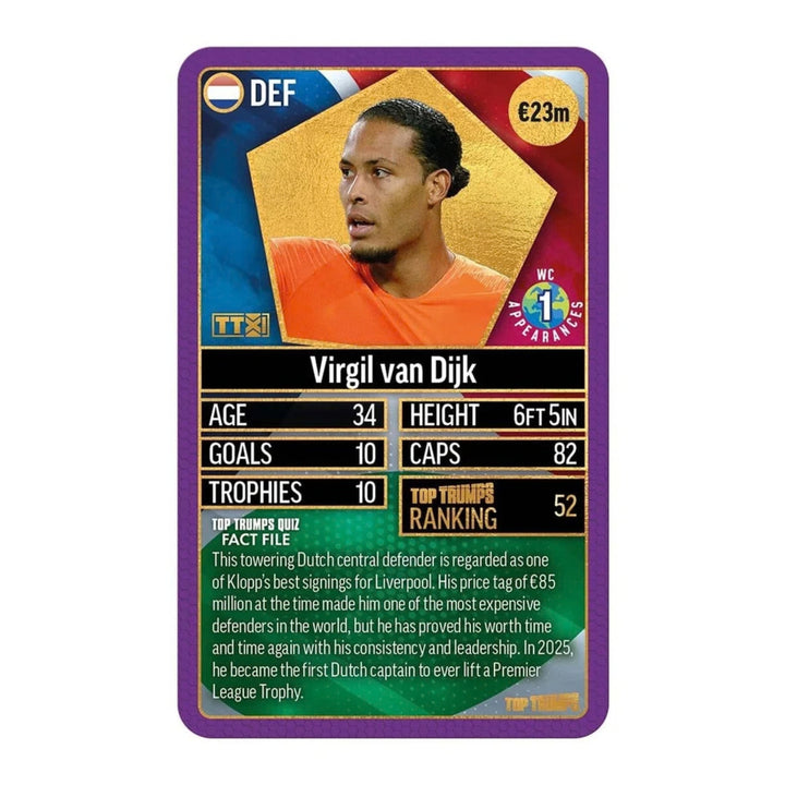 Top Trumps World Football Stars Top 200 Card Game - Chrome Purple