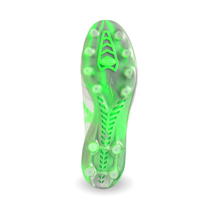 Mizuno Morelia Neo IV Elite FG Boots - White / Gecko Green