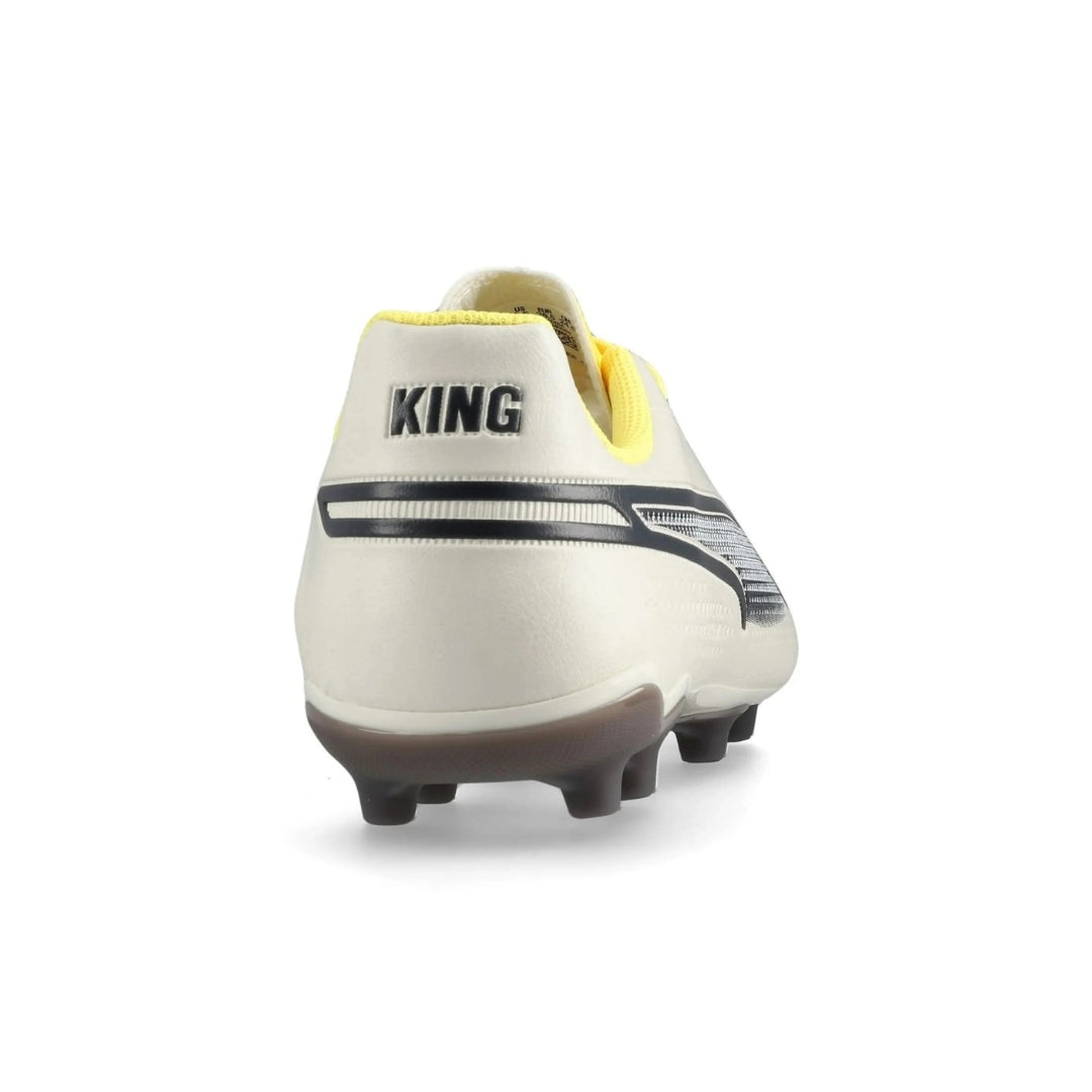 Puma King Match Junior FG/AG Boots - Alpine Snow / Asphalt / Yellow