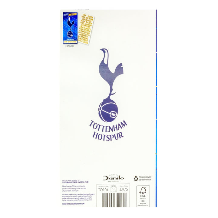 Tottenham Hotspur FC Personalised Birthday Card