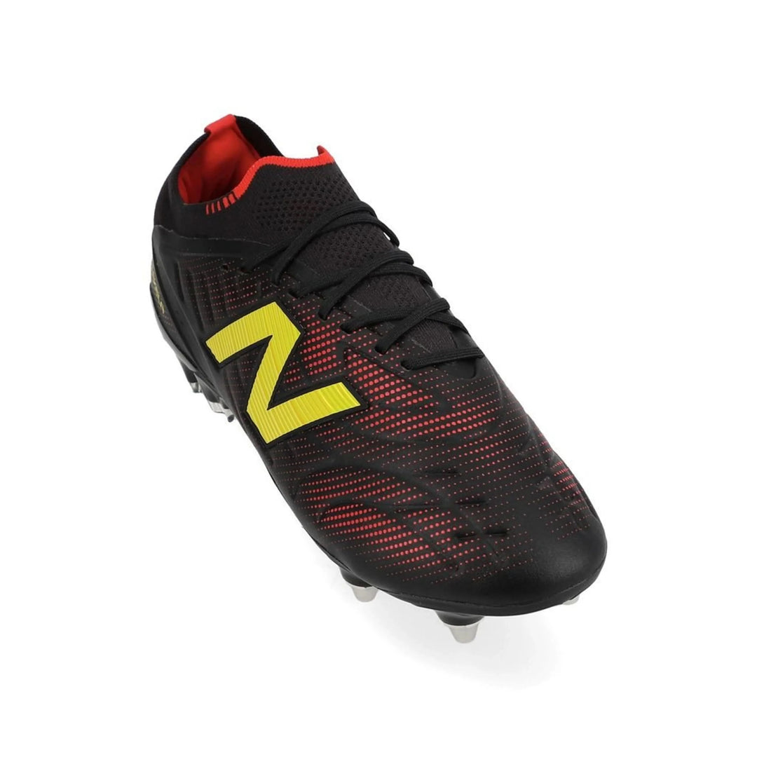 New Balance Tekela V5 Elite Low-Cut SG Boots – Black / Yellow / Fire cracker