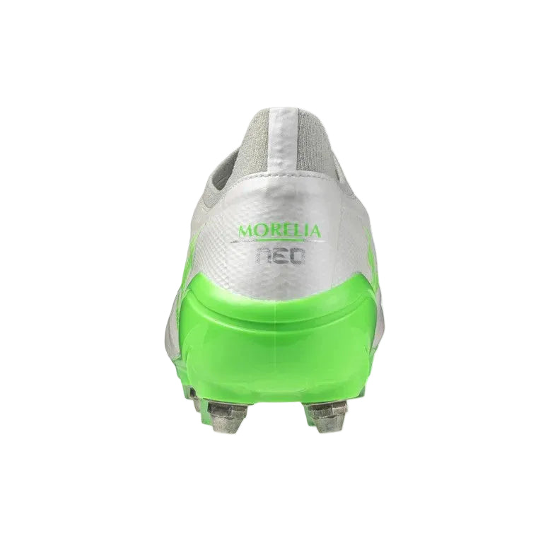 Mizuno Morelia Neo IV Beta Elite SG Mix Boots - WHITE/GREEN GEKO