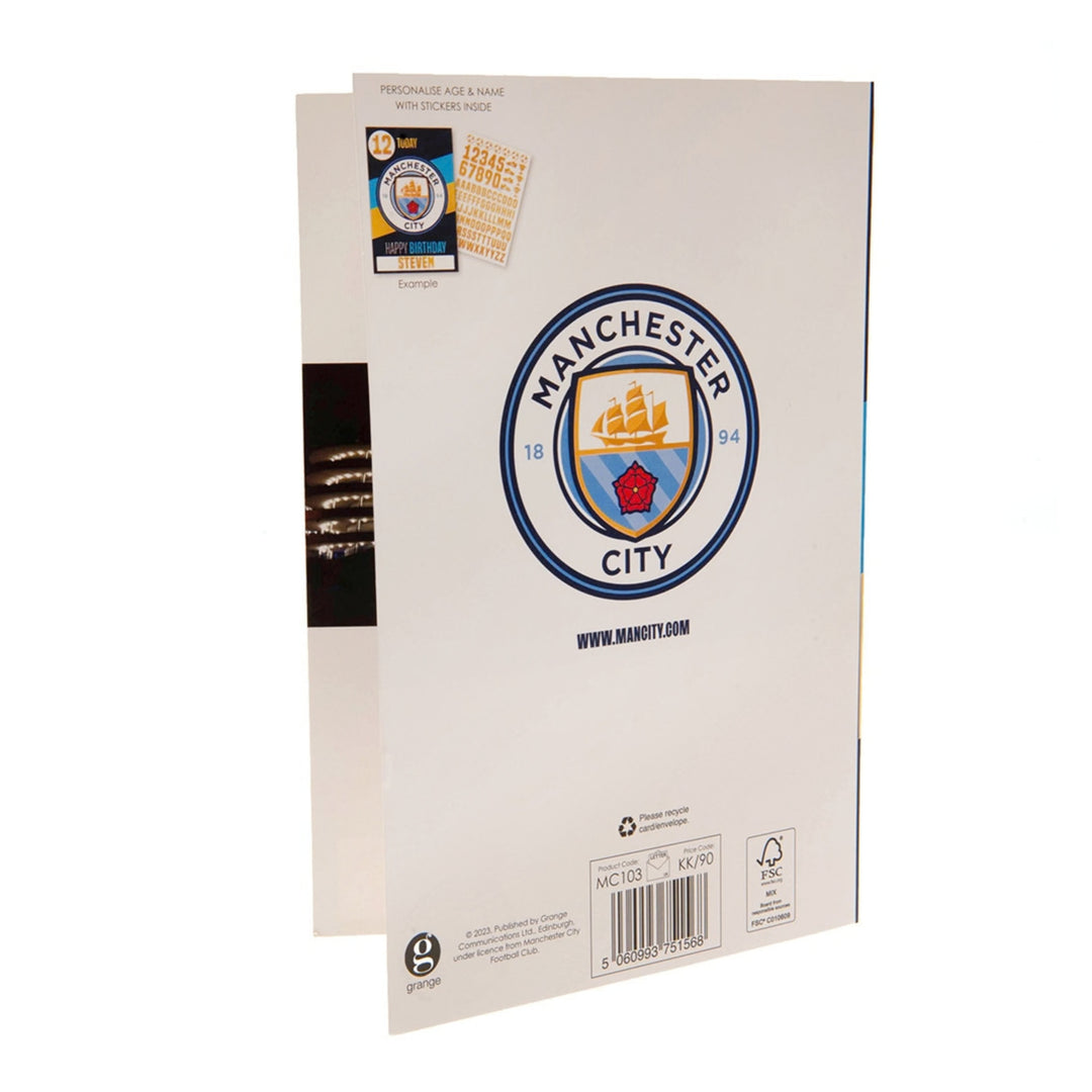 Manchester City FC Birthday Card With Stickers