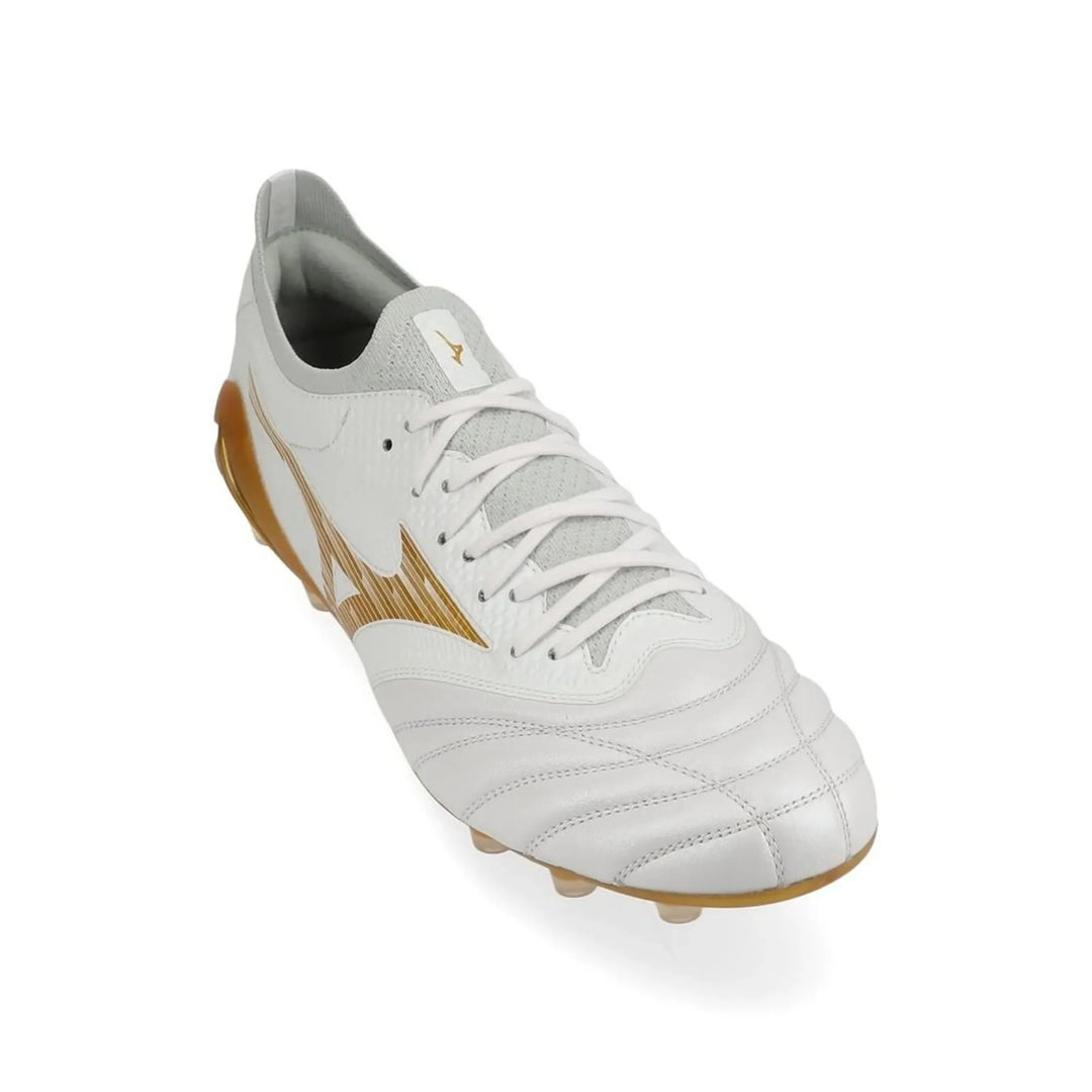 Mizuno Morelia Neo IV Beta Elite FG Boots - White / Gold / Cool Gray
