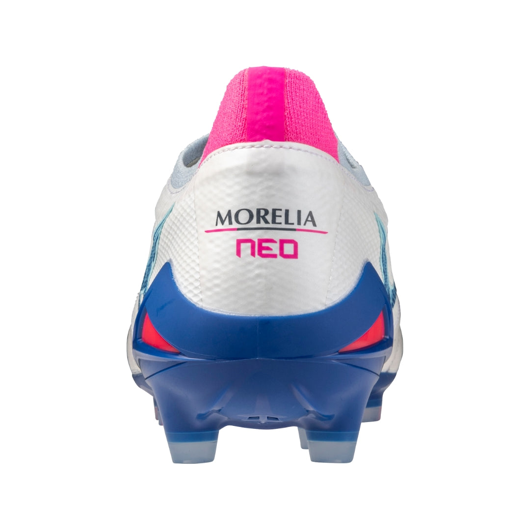 Mizuno MORELIA NEO IV β ELITE FG - White/Tanager Turquoise/Pink Tetra