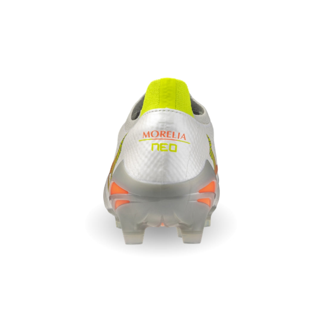 Mizuno Morelia Neo V ß Elite FG Boots - White / Lava Orange / Evening Primrose