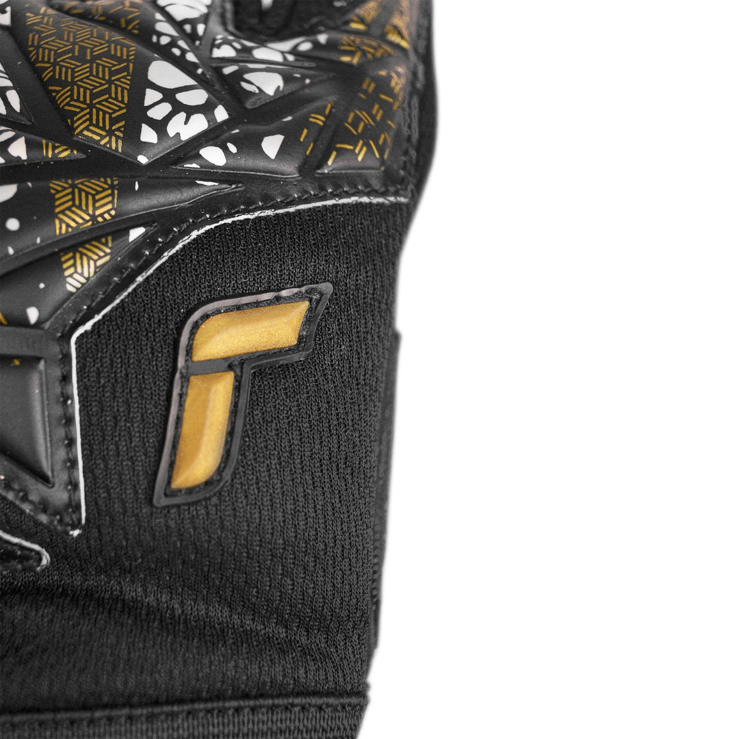 Reusch Goal Keeper Gloves - Silver NC Finger Support - Black / Gold / White