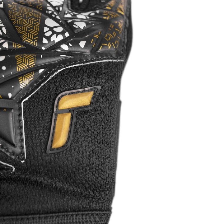 Reusch Goal Keeper Gloves - Silver NC Finger Support - Black / Gold / White