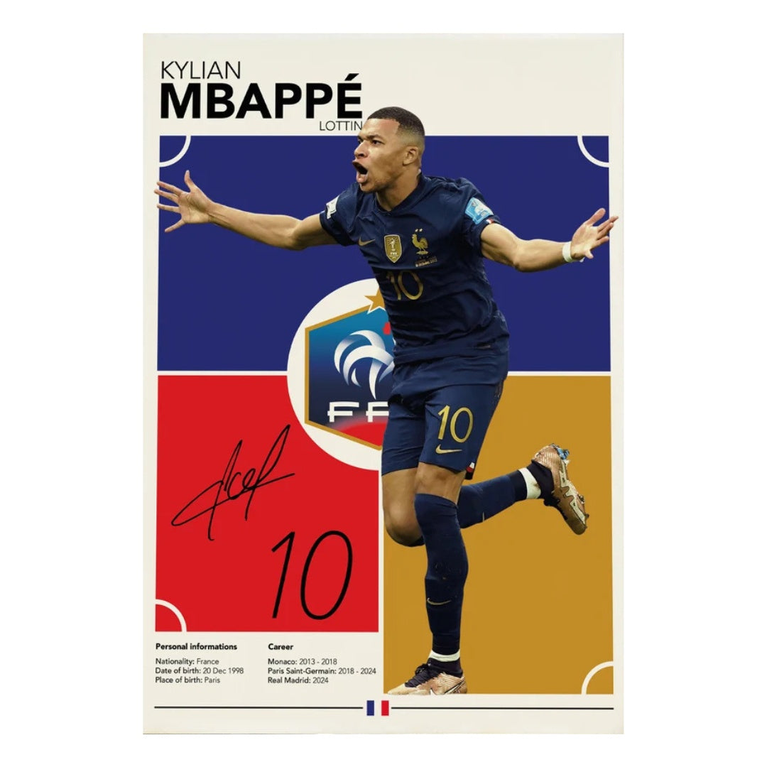 Mbappé Canvas Poster 70cm x 50cm