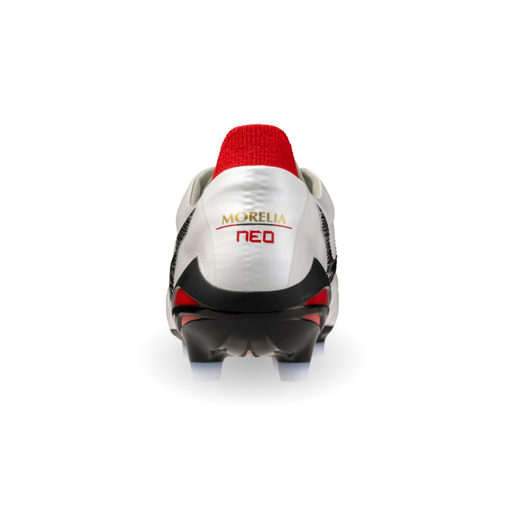 Mizuno Morelia Neo V Japan FG Boots – White / Black / Chinese Red