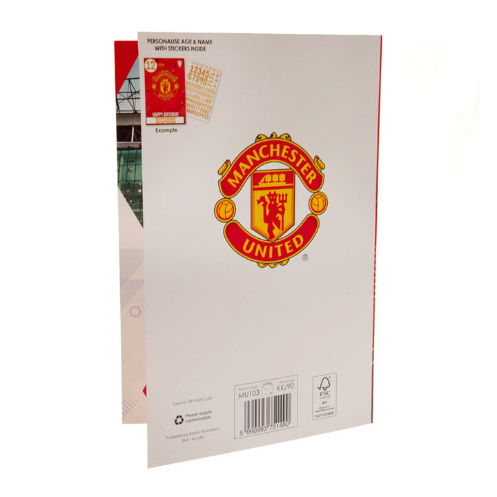 Manchester United FC Birthday Card With Stickers