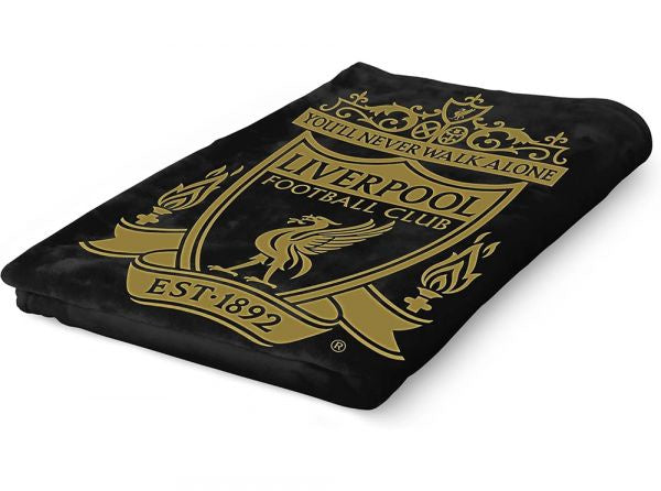 Liverpool FC Black Gold Fleece Blanket
