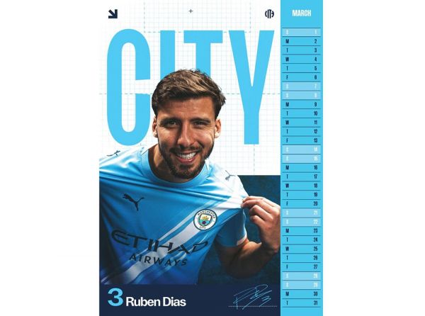Manchester City FC 2026 A3 Wall Calendar