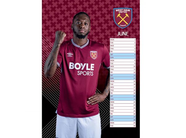 West Ham United 2026 A3 Wall Calendar