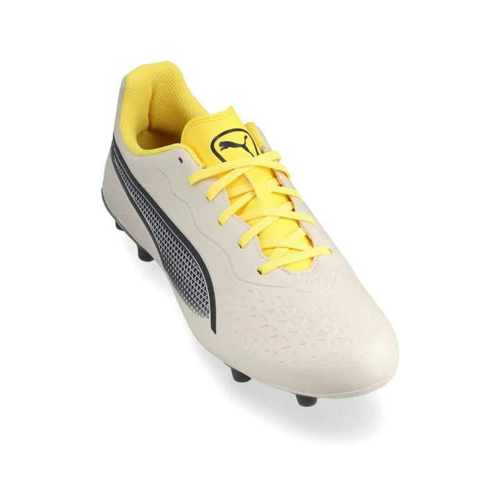 Puma King Match Junior FG/AG Boots - Alpine Snow / Asphalt / Yellow
