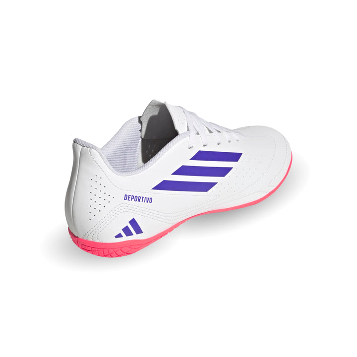 Adidas Deportivo III Indoor Shoes - White / Purple / Solar Turbo