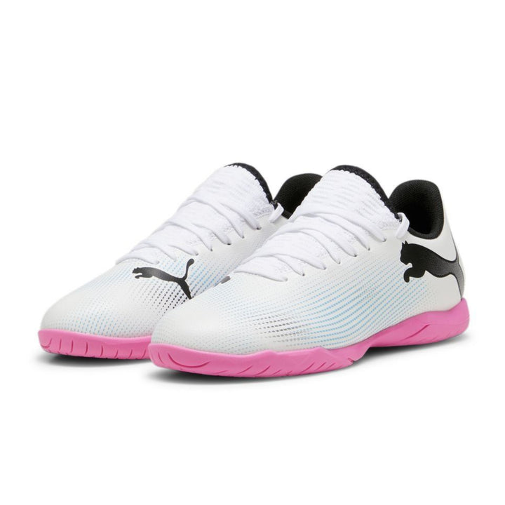 Puma Futsal Junior Future 7 Play - White / Black / Poison Pink