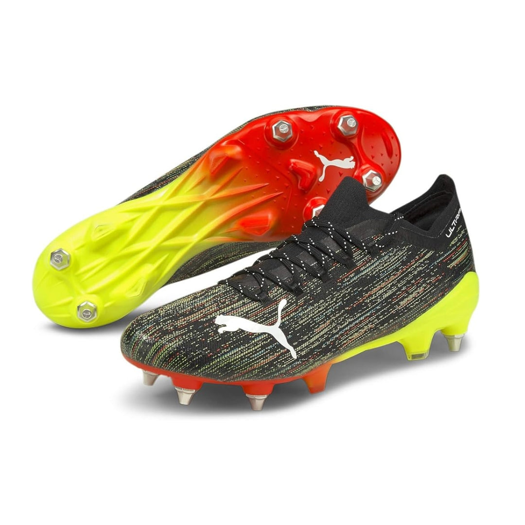 Puma Ultra 1.2 MxSG Boots - Black / White / Yellow Alert