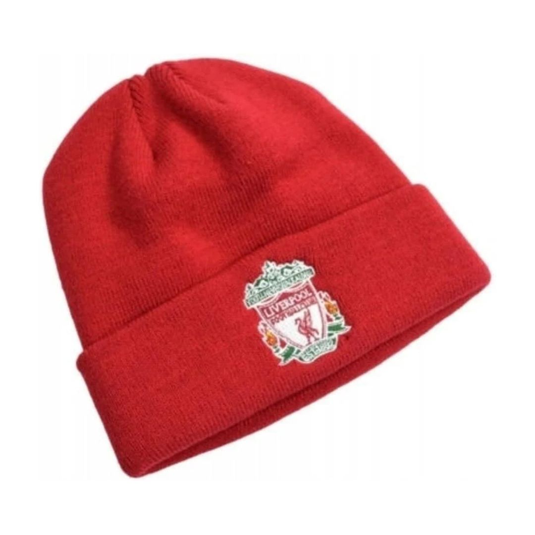 Liverpool Classic Crest Knitted Turn Up Hat - Red
