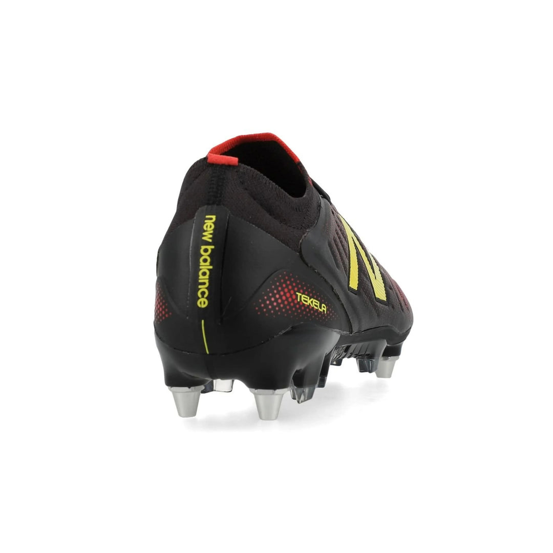 New Balance Tekela V5 Elite Low-Cut SG Boots – Black / Yellow / Fire cracker