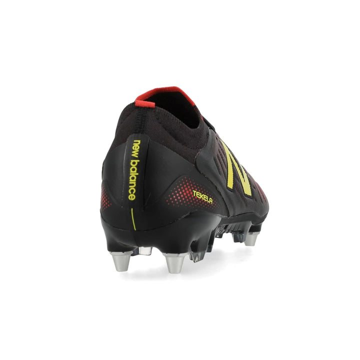 New Balance Tekela V5 Elite Low-Cut SG Boots – Black / Yellow / Fire cracker