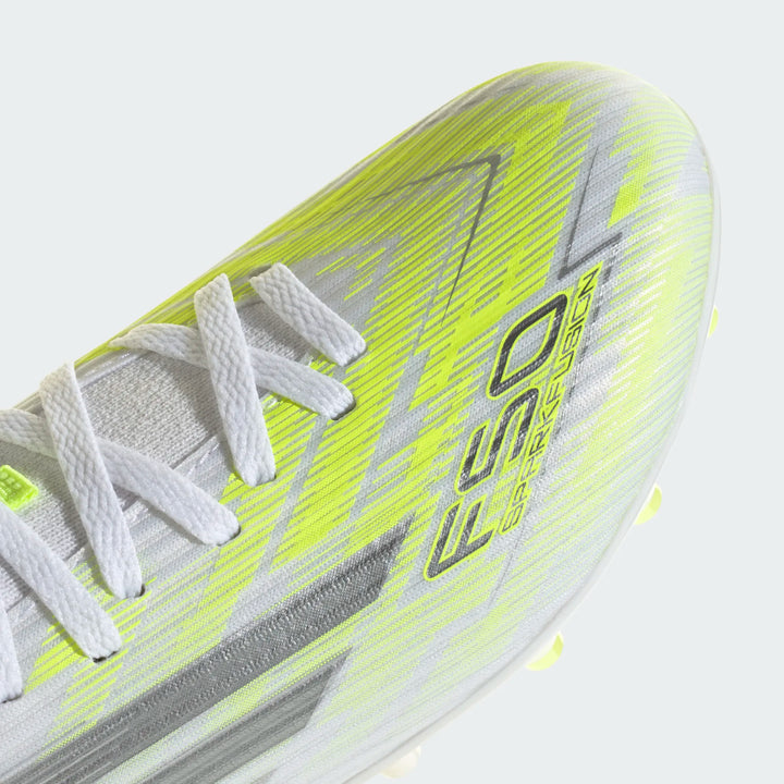 F50 Sparkfusion League Mid Cut FG/AG Football Boots Kids - White / Iron / Yellow