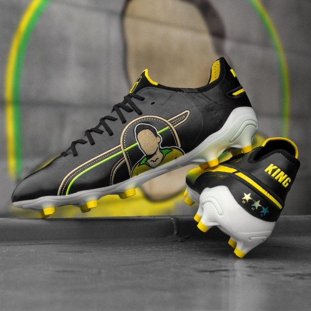 Puma King Ultimate Pele FG/AG Legends - Black / White / Yellow / Gold Limited Edition