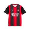 Red and black sports jersey with Emirates logo on a white background
