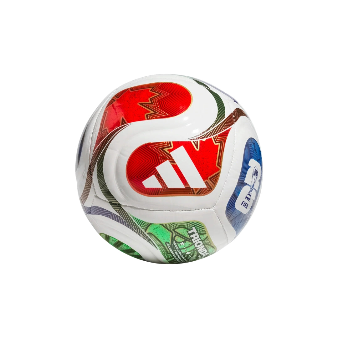 Colorful soccer ball with Adidas logo on a white background