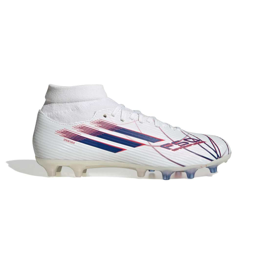 Adidas F50 Sparkfusion League Mid Cut FG/AG Boots Womens - White / Blue / Lucid Red