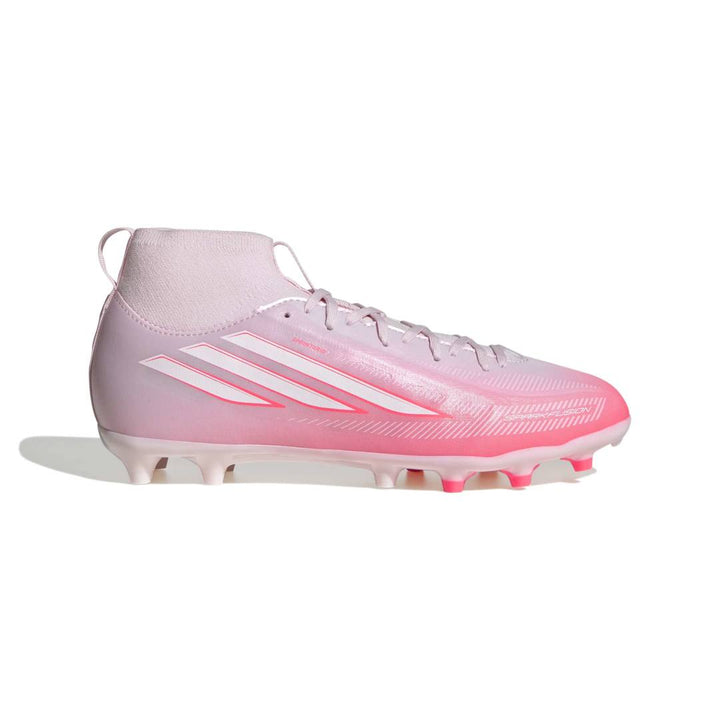 Adidas F50 Sparkfusion League Mid Cut Kids FG/AG Boots – Solar Turbo / White / Pink