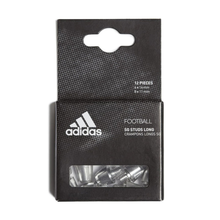 Adidas packaging of football studs on a white background