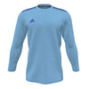 Light blue long-sleeve shirt with Adidas logo on a white background