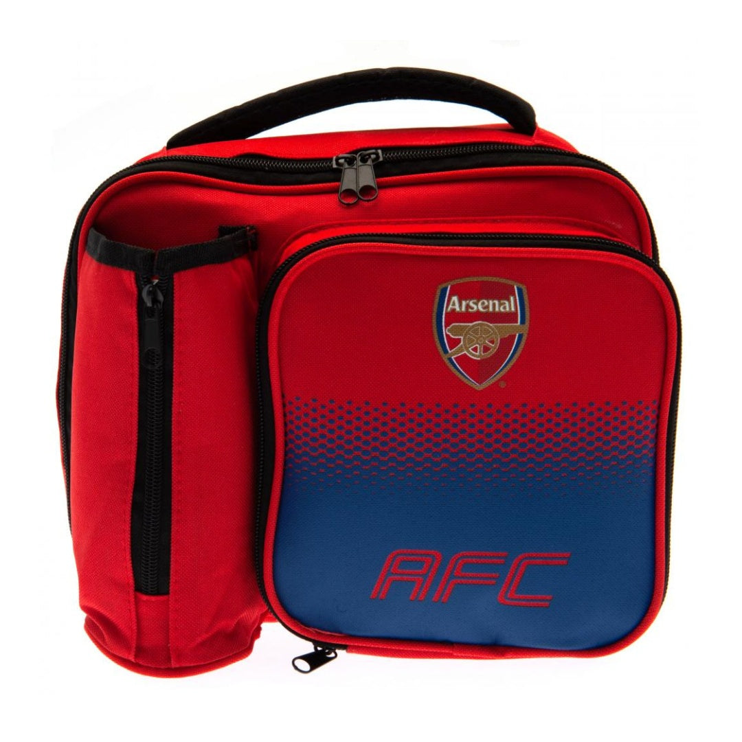 Red and blue bag with Arsenal FC logo on a white background