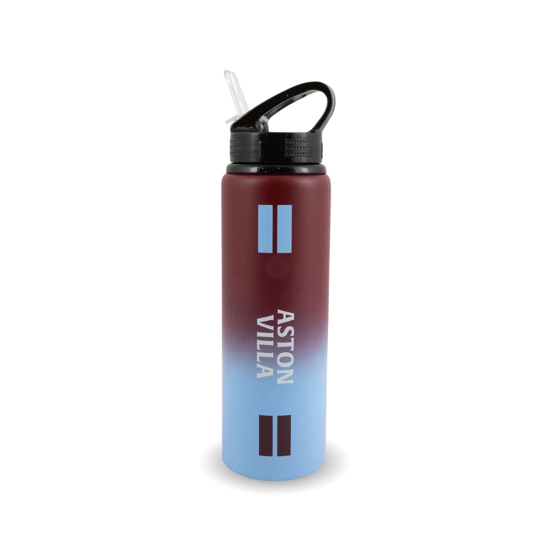 Gradient water bottle with Aston Villa logo on a white background